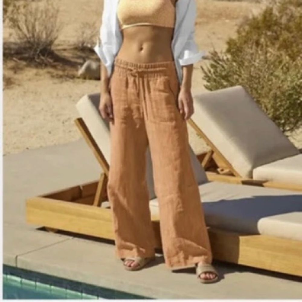 Athleta Cabo Linen Wide-Leg Pants Plus Size